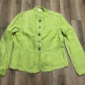 Charter Club Jacket, Women's Size Medium, Green, Button Up